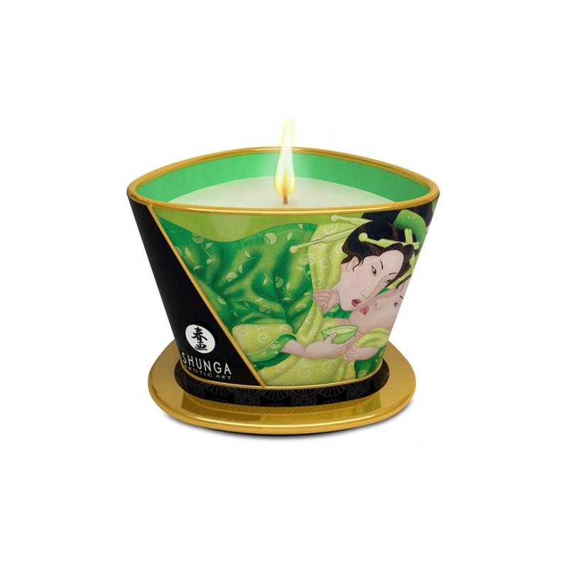 Shunga Vela de Masaje Verde Exótico